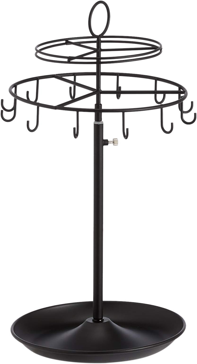 Amazon Basics Spinning Jewelry Tree Stand Black