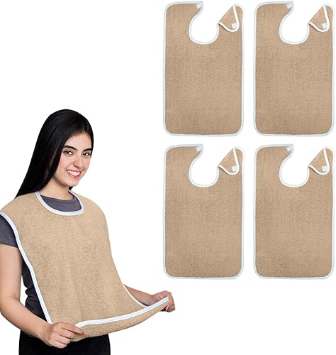Miniatura 10 de Avalon Towels Adult Bibs for Women 100% Cotton Bib for Adults for Eating - Terry Cloth Adult Bibs for Men Clothing Protectors Azul,Beige,Gris,Rojo