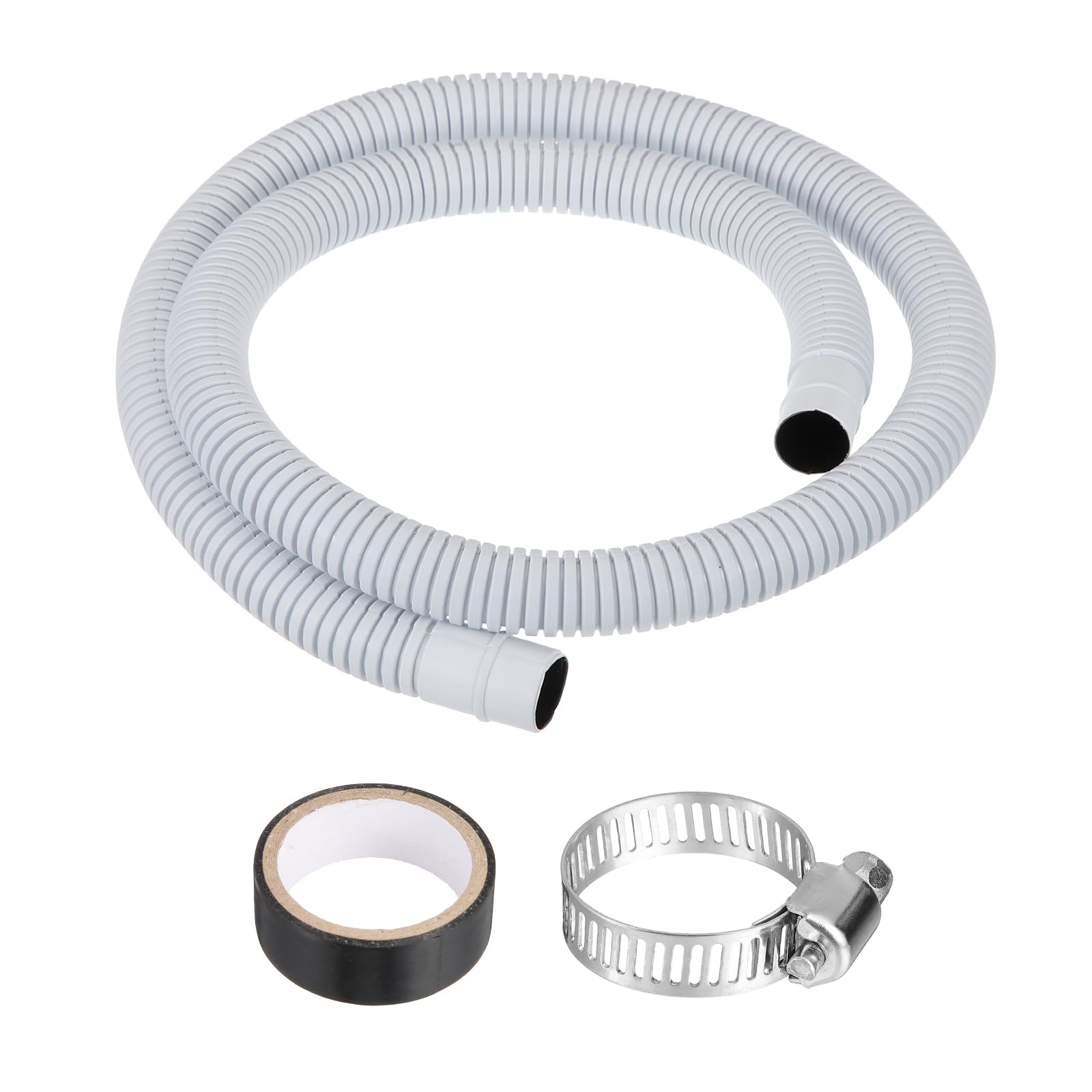 sourcing map Mini Split Drain Hose Kit (3.3 ft / 1 M) - Universal Flexible AC Drain Hose Plastic Water Tubing Accessories Extender for Household or Industry, Gray