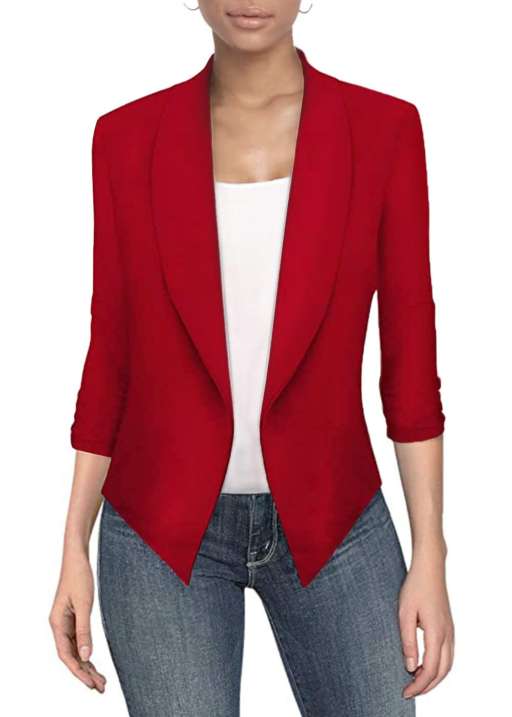 Hybrid Company Versatile and Modern Womens Nylon Ponte De Roma Open Blazer Jacket