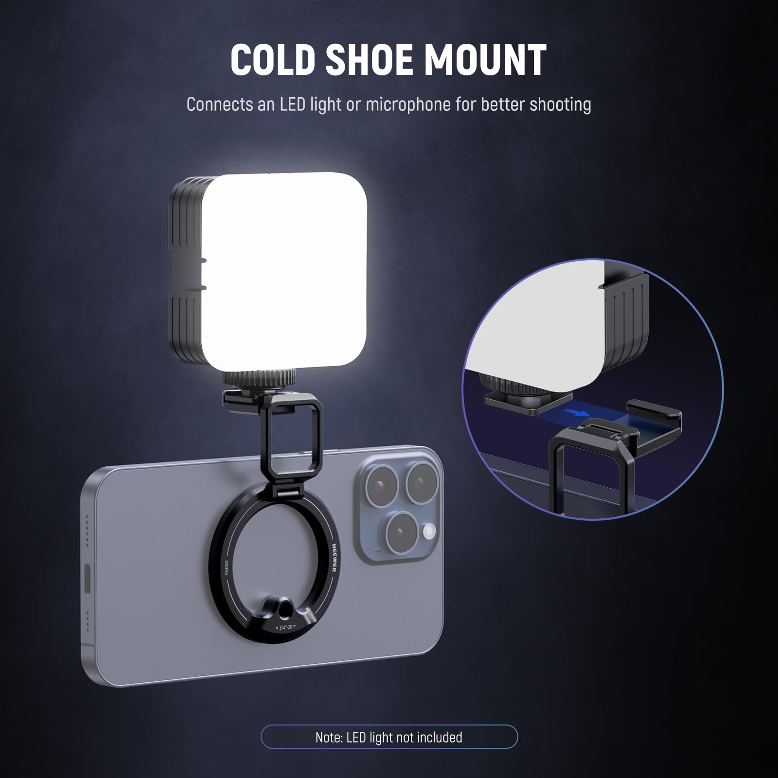 Ulanzi ST-22 360º Draaibare En Kantelbare Telefoonhouder Voor Statief Met 2 Cold Shoe Mounts Ulanzi ST-22 360º Draaibare En Kantelbare Telefoonhouder Voor Statief Met 2 Cold Shoe Mounts