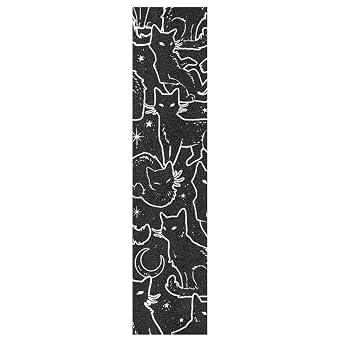 YETTASBIN Black Cats Skateboard Grip Tape, Bubble Free Anti Slip Longboard Grip Tape Sheet Sticker Deck Sandpaper for Rollerboard, 44 x 10 Inch