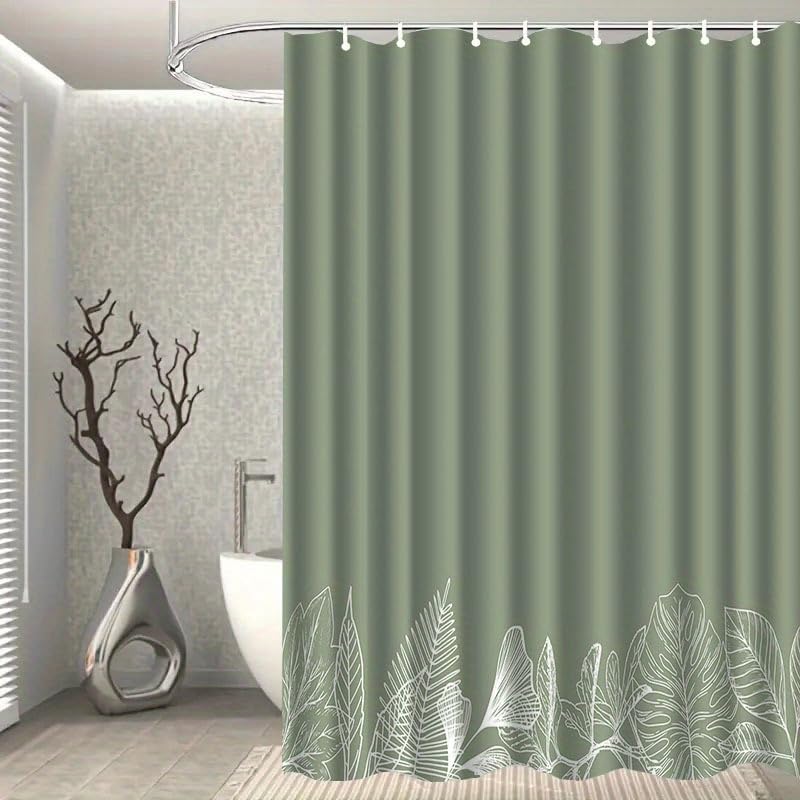 Rideau de douche floral 168x183 cm avec crochets pour baignoire