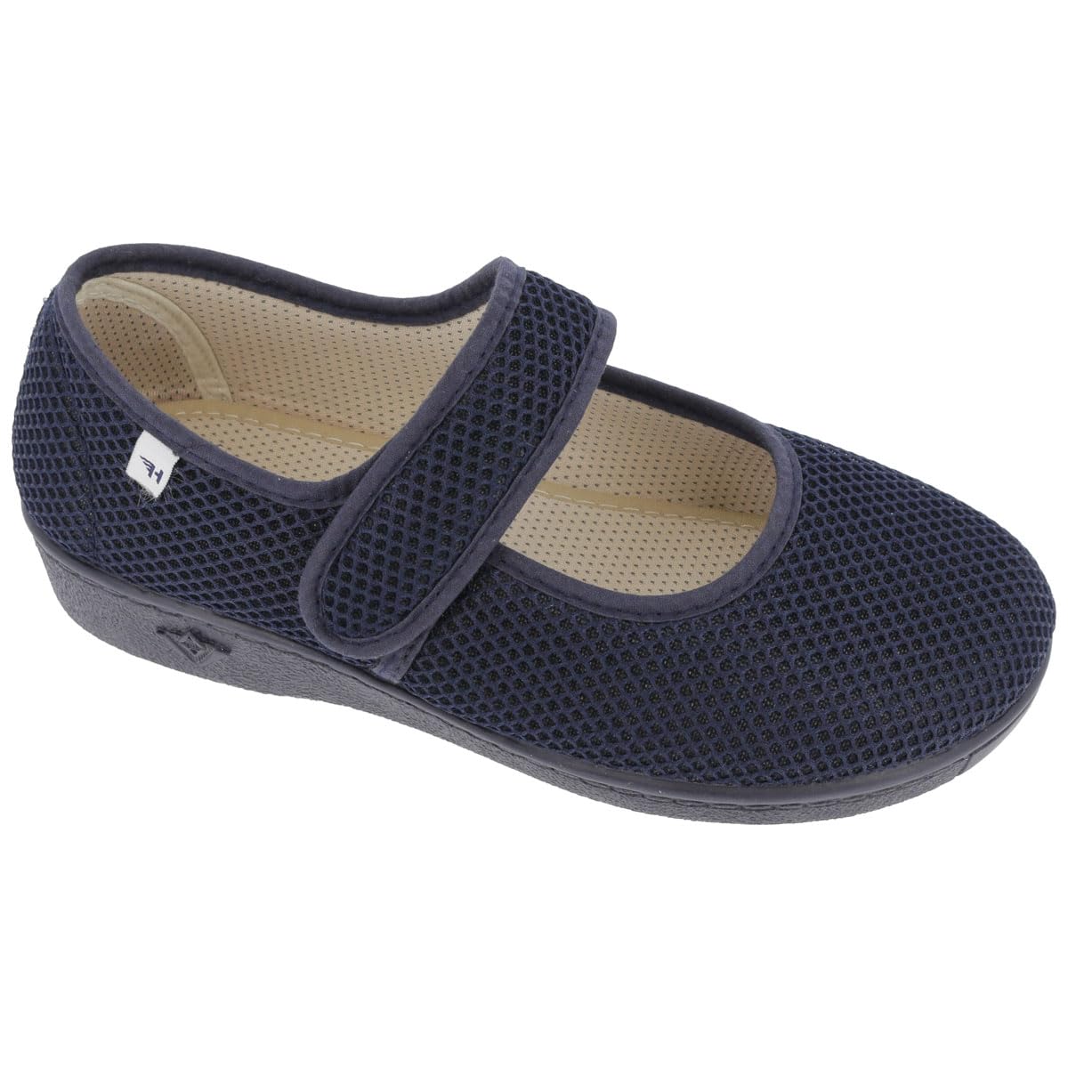 Hergos H041 - Scarpa bebé Comoda in Tessuto Rete con Velcro per Allacciatura Personalizzata - Rete Blu