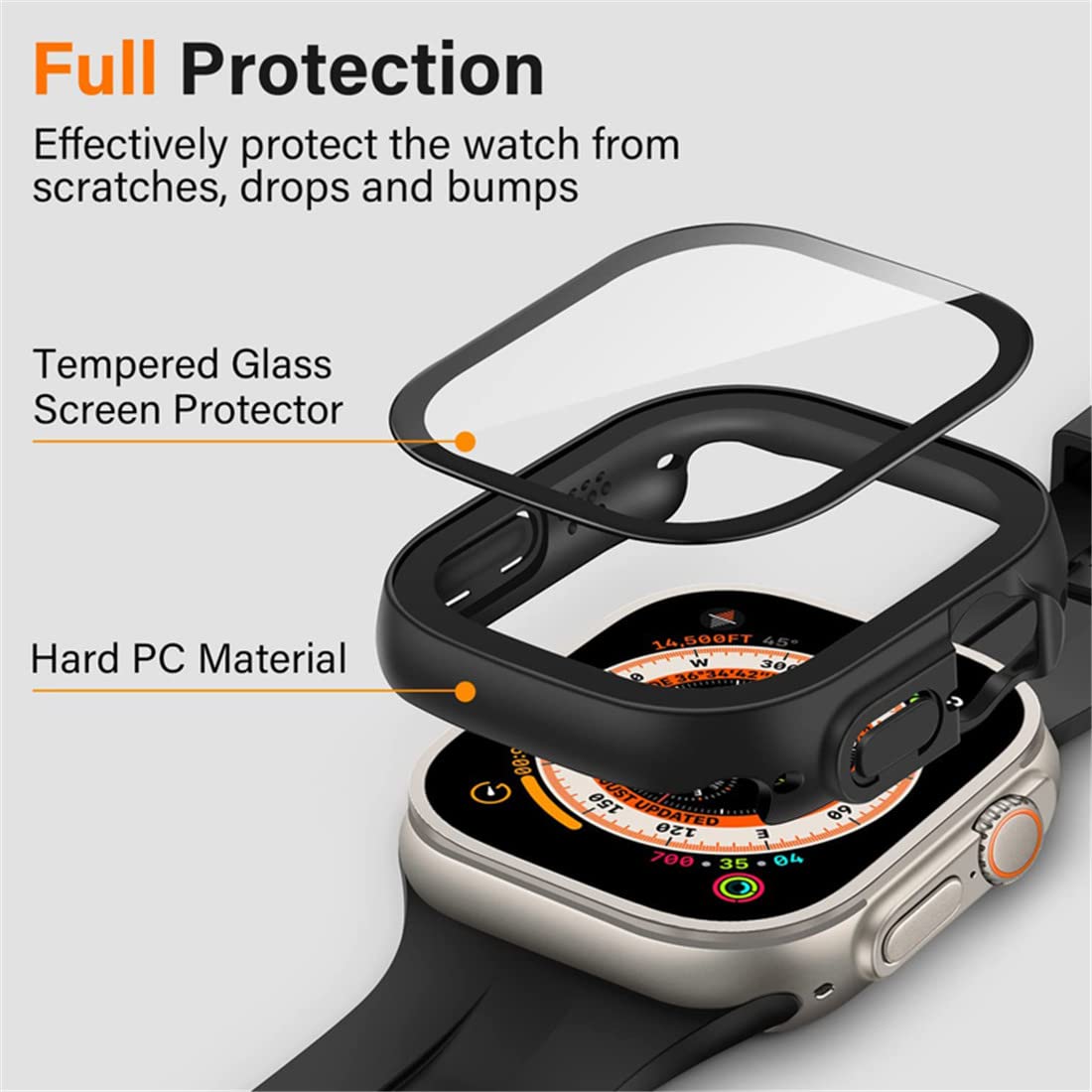 HANKN 2 Pack Plated Case for Apple Watch Series Tempered Glass Screen Protector Case - Image 2