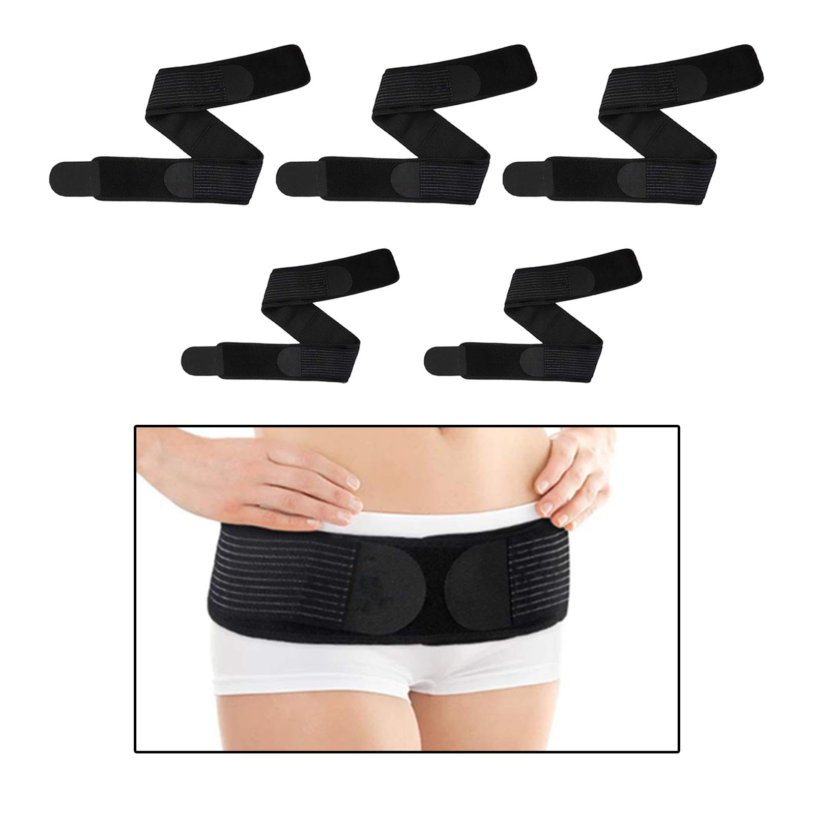 Cinturón Sacroilíaco con Soporte Lumbar y Banda Elástica Faja Estabilizadora para Pelvis Diseño Transpirable y Antideslizante en Neopreno Adecuado