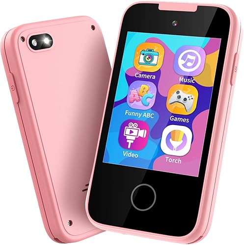 Juguetes para niños de 3 a 6 años, pantalla táctil con cámara doble, reproductor MP3, rastreador de hábitos, juegos, teléfono de juguete del