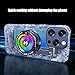 CEIEOE Magnetic Phone Cooler USB Cooling Fan for Gaming Portable with Smart Temp Control and RGB Light Lightweight Phone Radiator with Larger Cooling Area for Phone/Tablet/IPad (White)