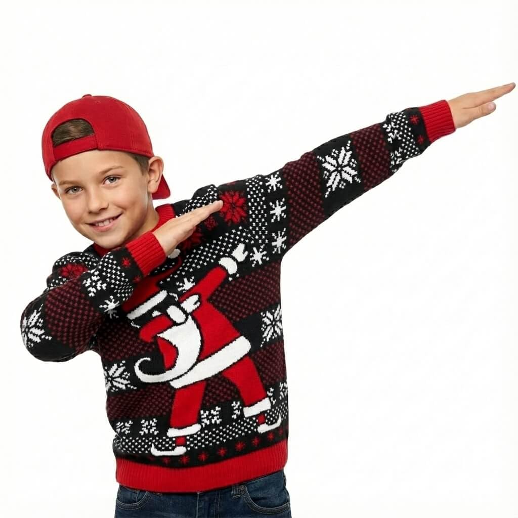 Tstars Kids Ugly Christmas Sweater Dino Gamer Swishmas Boy Girl Holiday