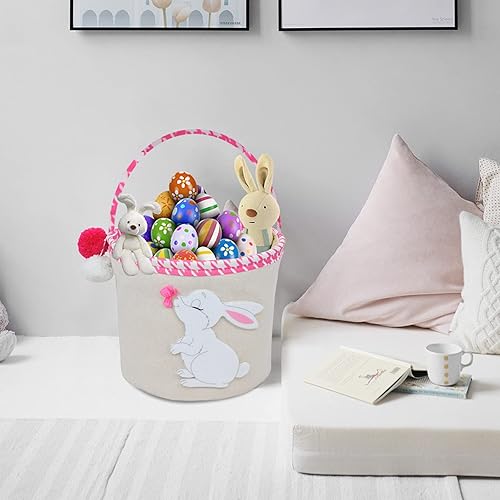 Miniatura 1 de Bonita cesta de almacenamiento, cesta de lona vacía con asas, organizador de almacenamiento plegable, bolsas grandes plegables para niños y niñas,