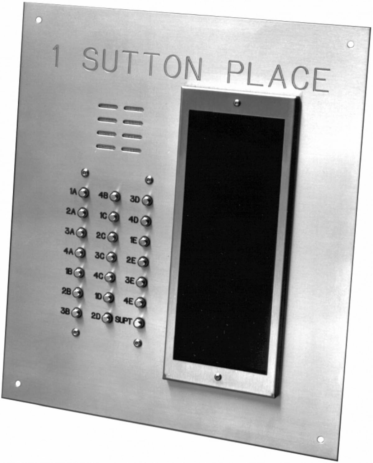 Alpha Communications VI402/021D Stainless Steel (Vandal-Resistant) Lobby Panels - 21-Buttons; Flush or Surface Mount; Included Speaker Components and Alphabetical Directory