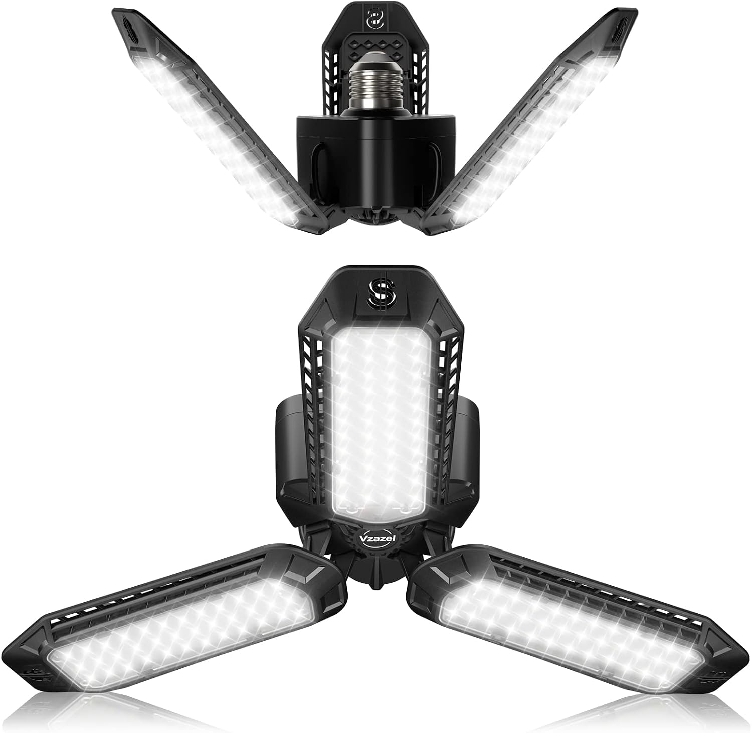 Garage Light - LED Garage Light 2 Pack - 8000LM Glare-Free 360° Illuminator Garage Light - 60W 6500K Deformable Garage LED Light - E26/E27 Garage Light for Basements, Barn, Farmhouse and Attics
