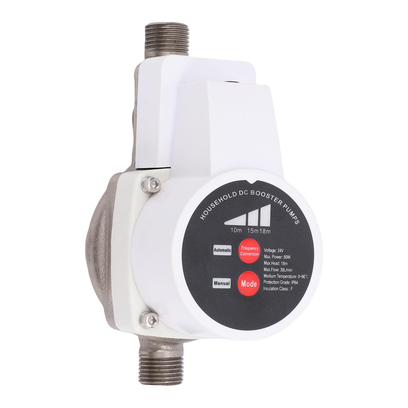 Jectse Pompa Booster Pressione Acqua, Modalità Automatica 3 Marce 475,5 GPH 80 W Pompa a Risparmio Energetico per Uso Domestico, Guarnizione in Acciaio Inossidabile, Autoadescante (Spina europea)