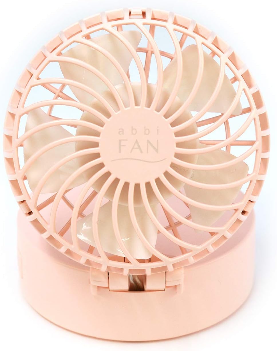 abbi Fan Mirror AB18640 Portable Fan, Hands-Free with Mirror, Compact, Portable Fan, Foldable, USB Rechargeable, With Neck Strap, Mirror, 3 Adjustable Levels, Pink