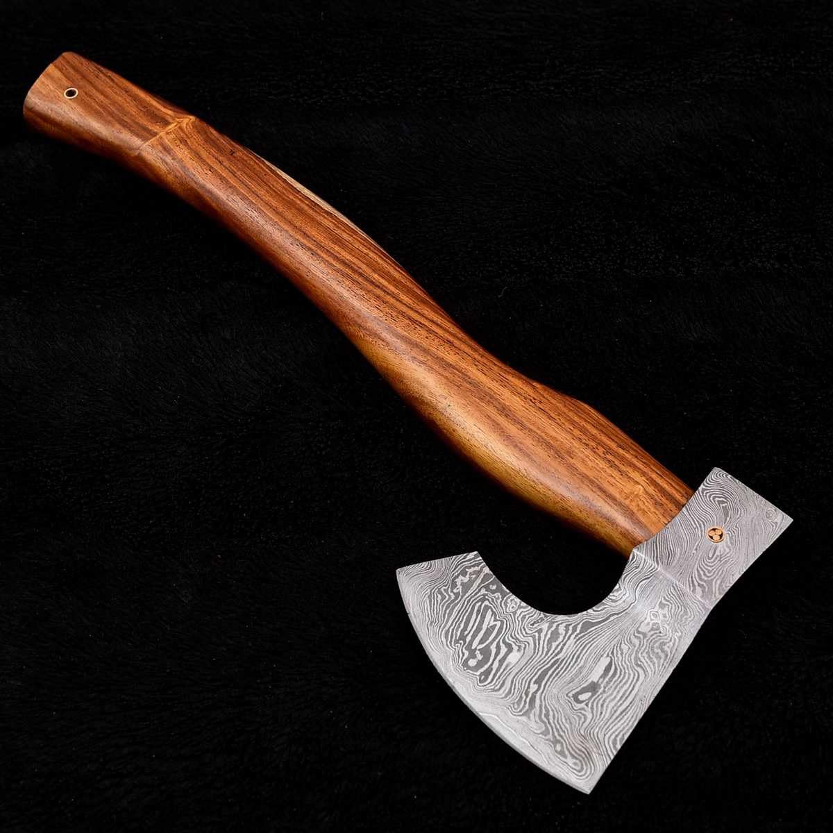 Damast Beil Axt Geschmiedete Wikingeraxt Holzgriff Outdoor Axt Survival Campingaxt für Bushcraft Wald Garten Männer Geschenke MAQ2587