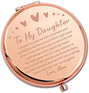 PLITI to My Daughter Compact Mirror from Mom Dad Daughter Graduation Gift Daughter Inspirational Pocket Mirror (Daughter Closed CMrg CA)