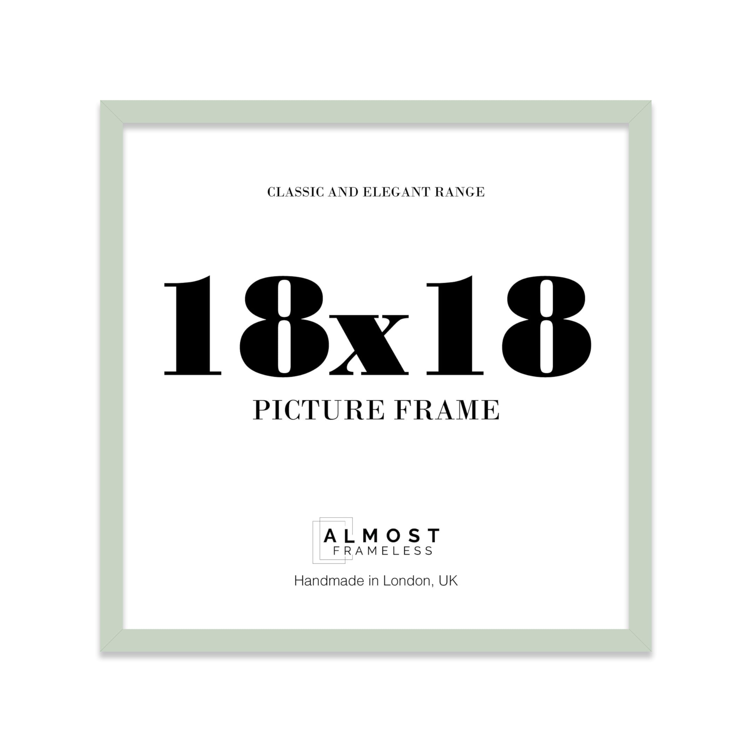 18x18 Mint Green Picture Frame for Square Photos, Posters, Prints & Artwork, (17.8 x 12.7cm) Wall Display Thin Edge Photo Frame for Home, Office, Gallery Wall, 1 Pack