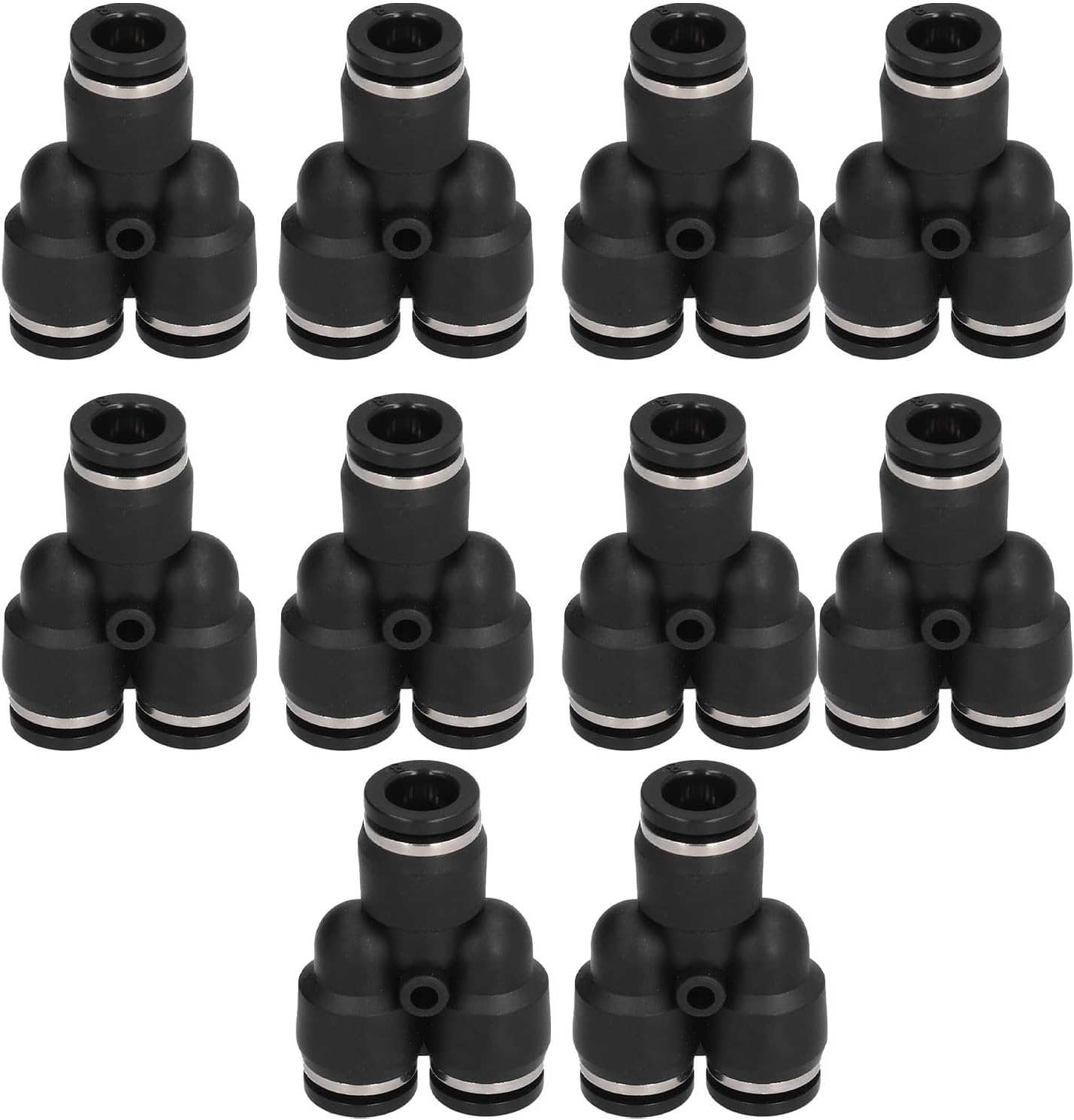 Y Pneumatic Fittings, 10 Pcs PY 4/6/8/10/12/16mm Quick Air Line Couplings & 3 Way Pneumatic Push To Connect Fittings for Pipe Tube(12mm)