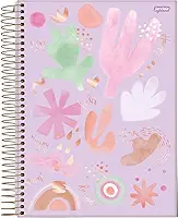 Jandaia - Caderno Espiral College 175x242mm CD 1 Matéria 80 Fls La Creme Fundo Lilás FSC