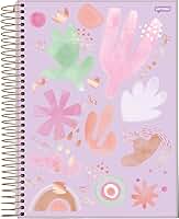 Jandaia - Caderno Espiral College 175x242mm CD 1 Matéria 80 Fls La Creme Fundo Lilás FSC