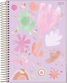 Jandaia - Caderno Espiral College 175x242mm CD 1 Matéria 80 Fls La Creme Fundo Lilás FSC
