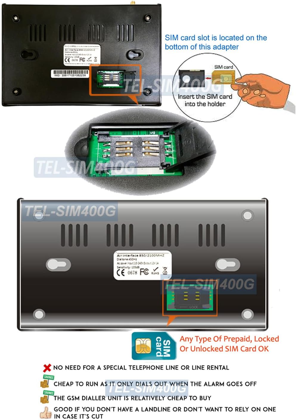 4G Voice LTE 3G WCDMA SIM Card to Analog Landline PSTN Wired Phone Port Adapter