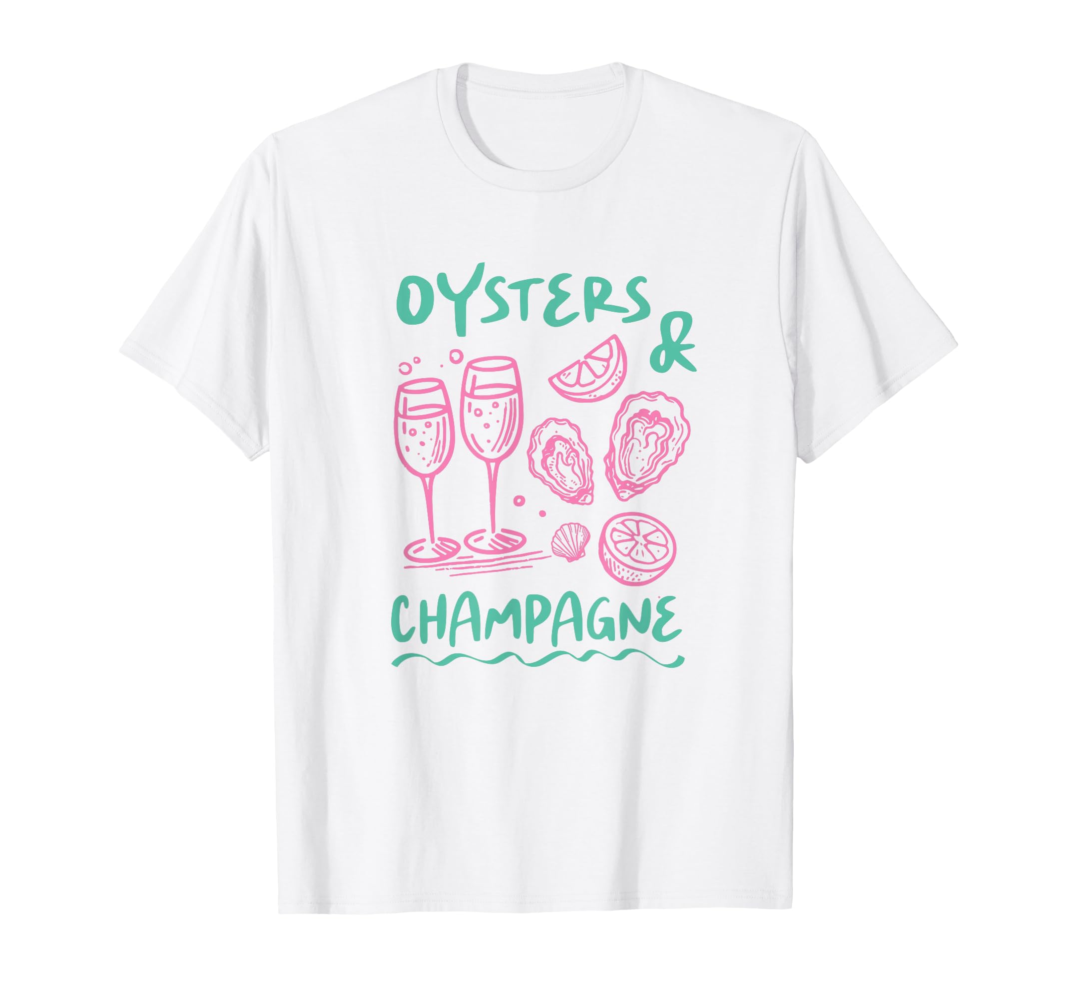Oysters and Champagne Shirt Funny Seafood Party Beach Summer T-Shirt