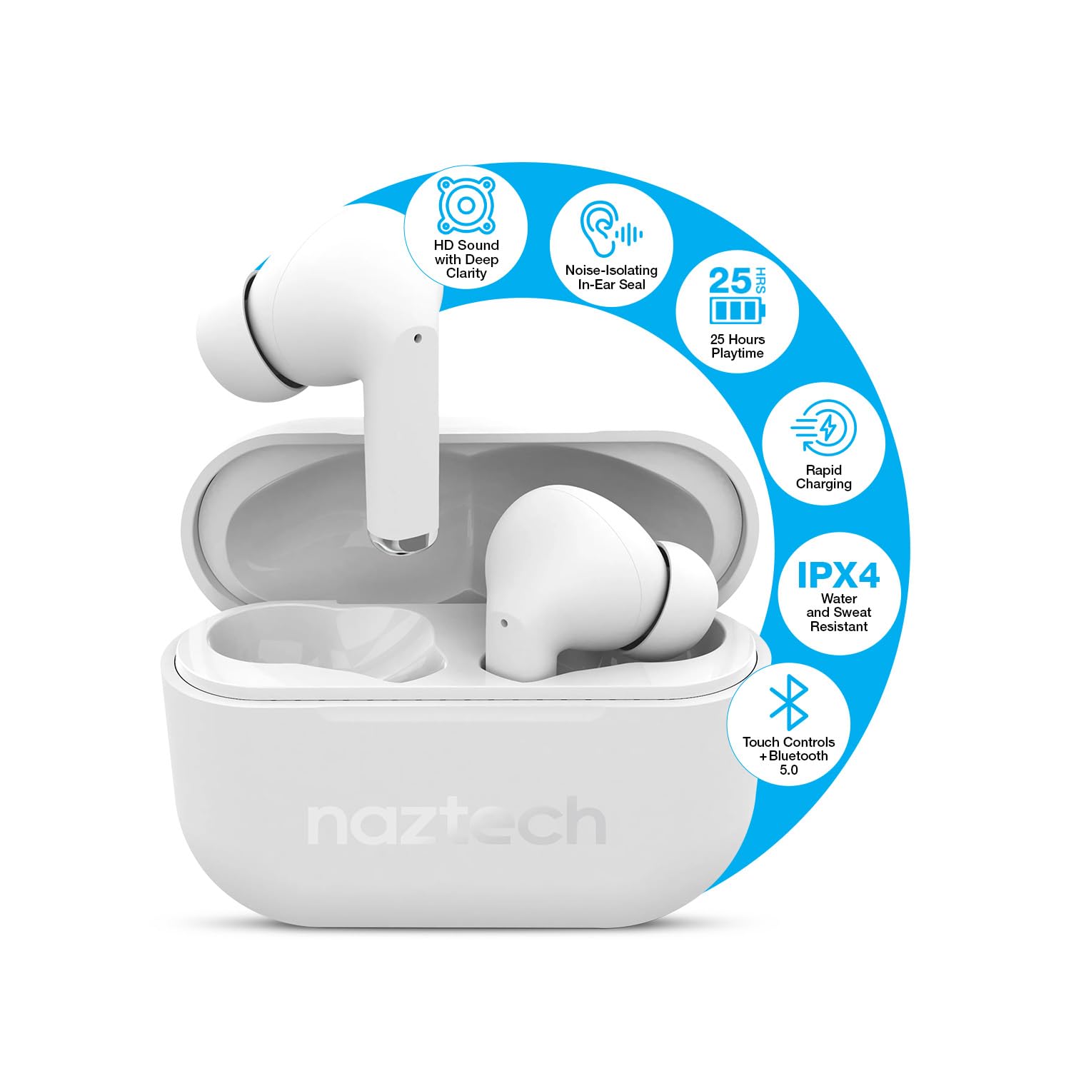 Amazon.com: Naztech Xpods PRO Ear Buds - (White) True Wireless