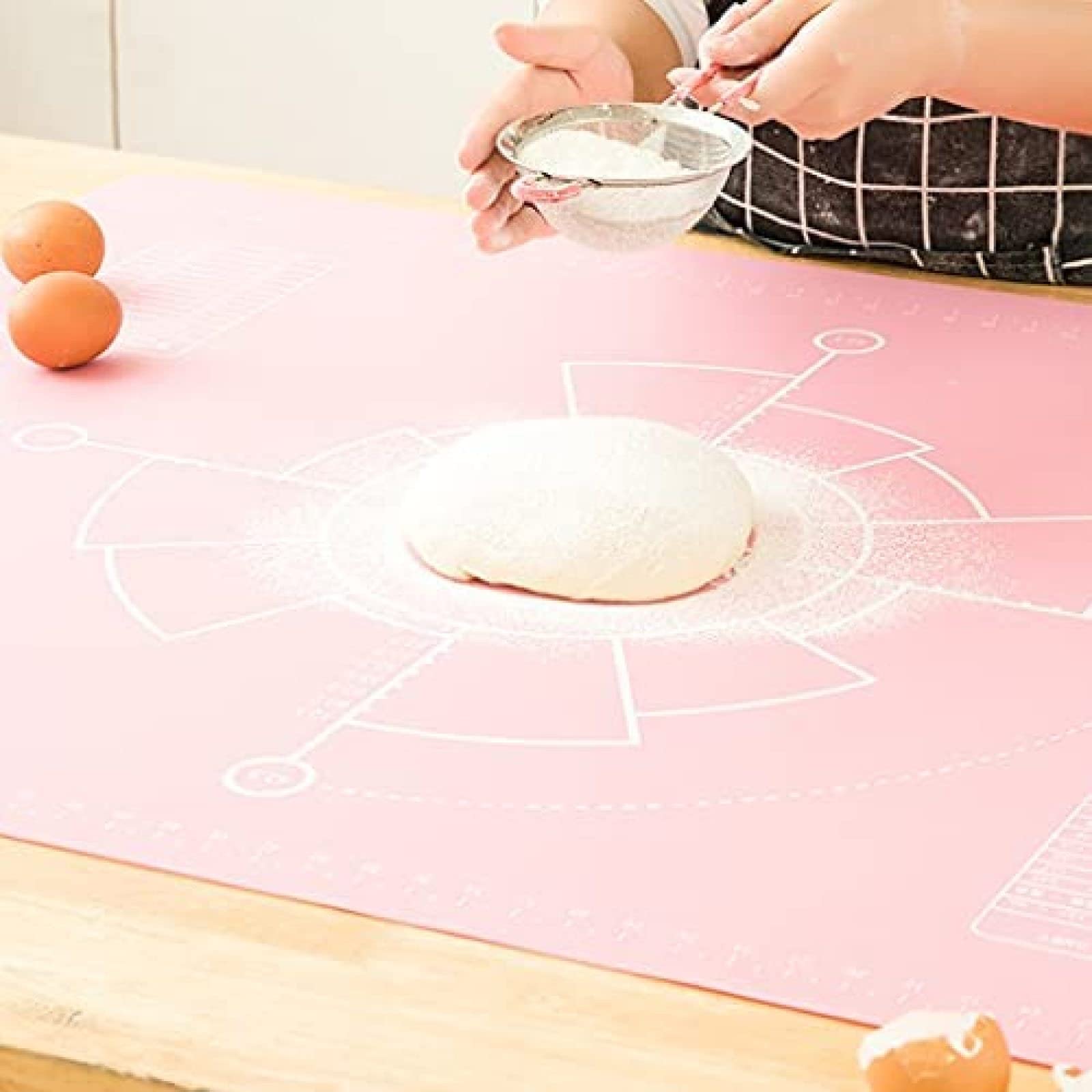 Tappetino Da Forno In Silicone Per Pasticceria E Impastare, Tappetino Antiaderente Antiscivolo Grande Con Misure Verde, Rosa