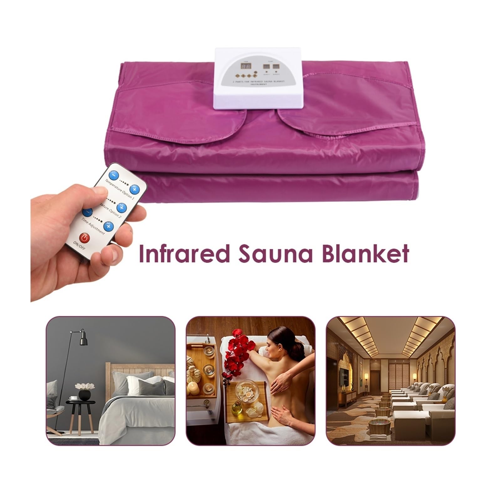 Manta de Sauna de Infrarrojos Mejorada, Manta calefactora for Sauna Que Adelgaza y Quema Grasa, for Perder Peso, desintoxicación, SPA en casa