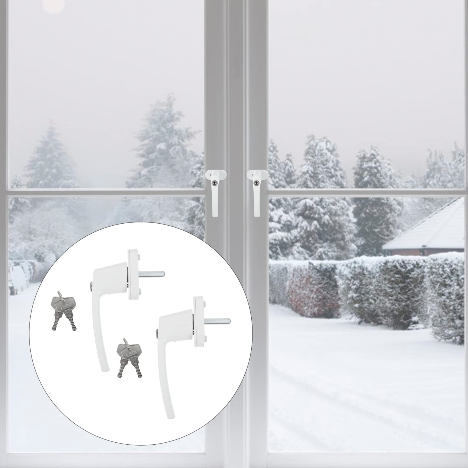 2 Sätze Aluminium Fenstergriff mit Schlüssel Langlebig für Kippfenster Installieren Praktische Lösung für Zuhause Hochwertiger Aluminiumlegierung Gefertigt für