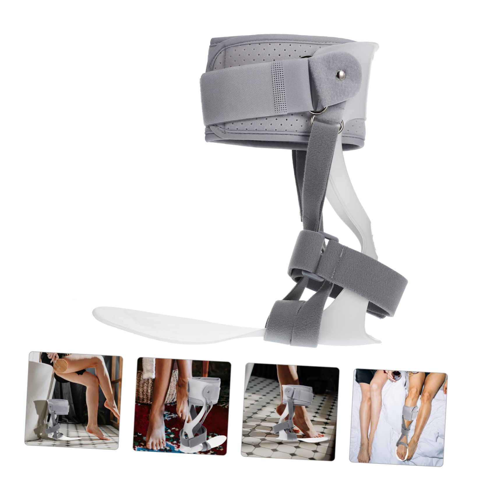 IWOWHERO Foot Immobilizer Foot Support Feet Drop Brace Foot Drop Orthosis Brace Portable Drop Foot Stabilizer Breathable Foot Drop Brace Adjustable Stand Foot Orthotic Tool White Pvc