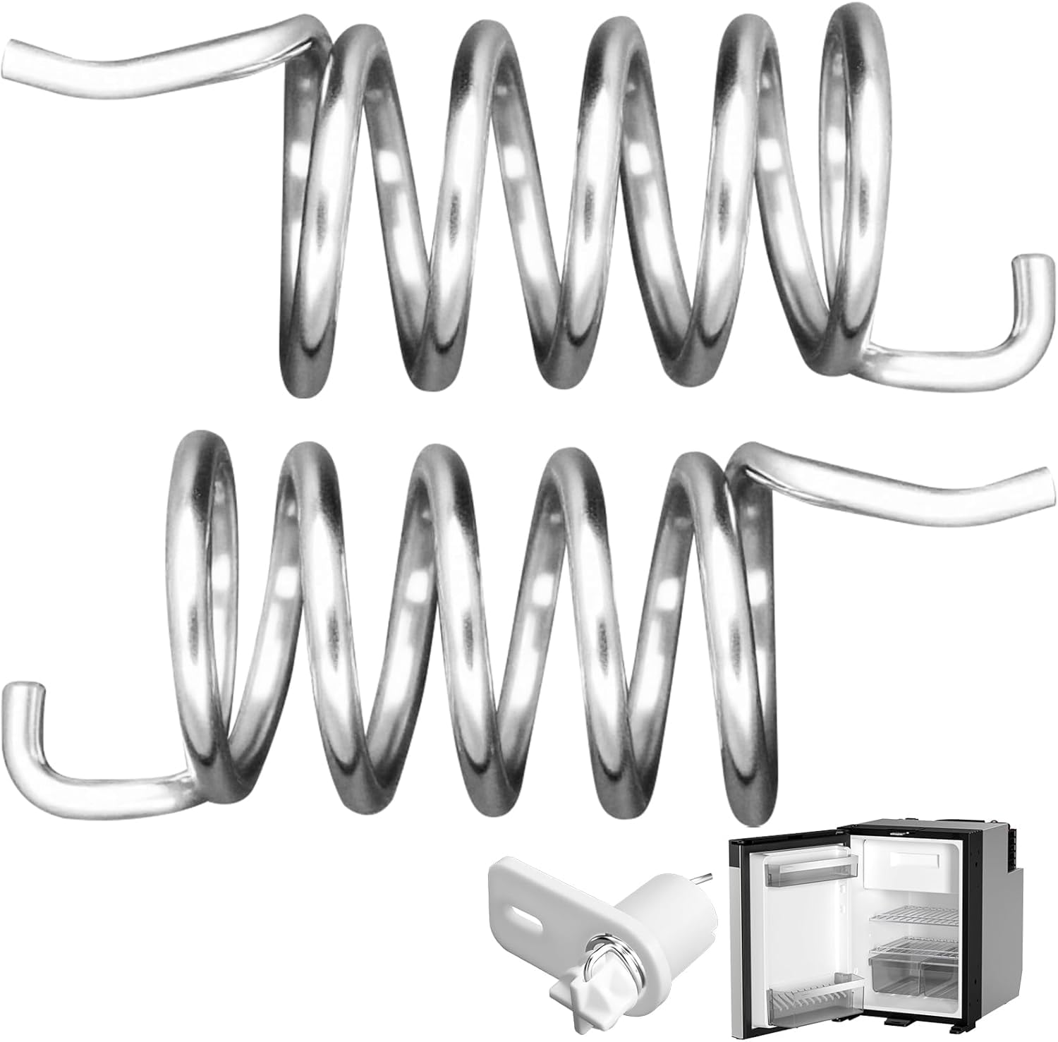 Photo 1 of 1 Pair Left & Right Freezer Door Spring 2932754019 2932754027 for Single Door Fridge 3-in-1 Spring Kit, Fit for Dometic Electrolux RV/Camper/Trailer, Part# 2002236004,2002236012,2002238000,4450026973