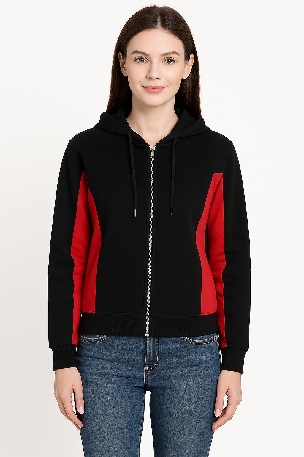Raves Womens Stylish Zip-Up Jacket | Trendy High Neck Winter Jacket for Women & Girls | Warm Cotton Fleece Full Sleeve Outerwear-image-31