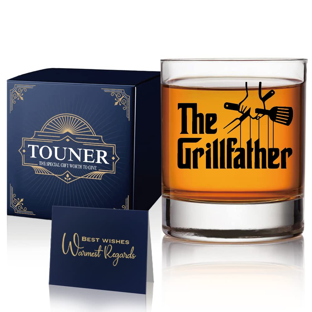 TOUNER GrillFather Whiskey Glasses, Funny Grilling ...