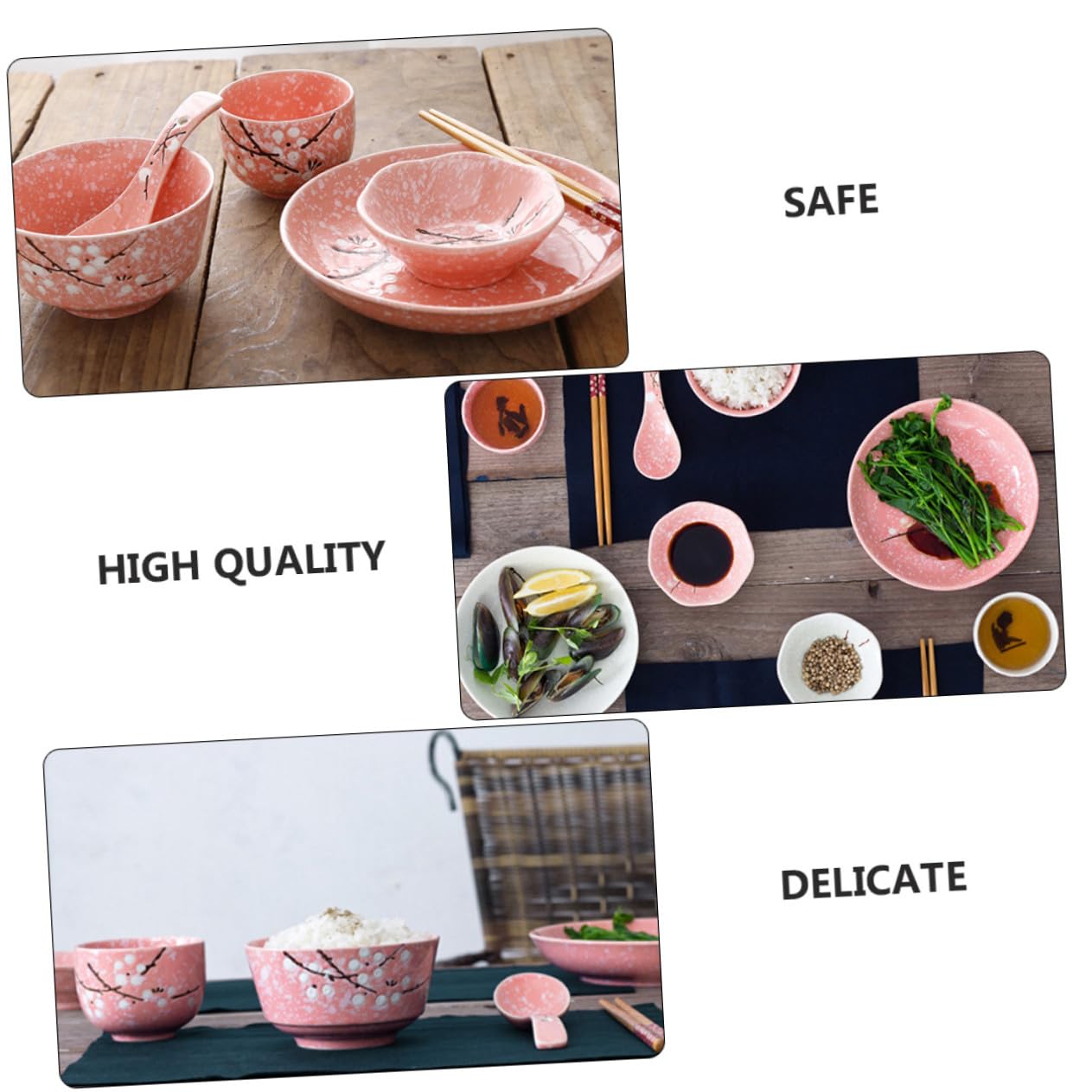 Japonerie Ensemble de Couverts en Céramique 12 Pièces Maison