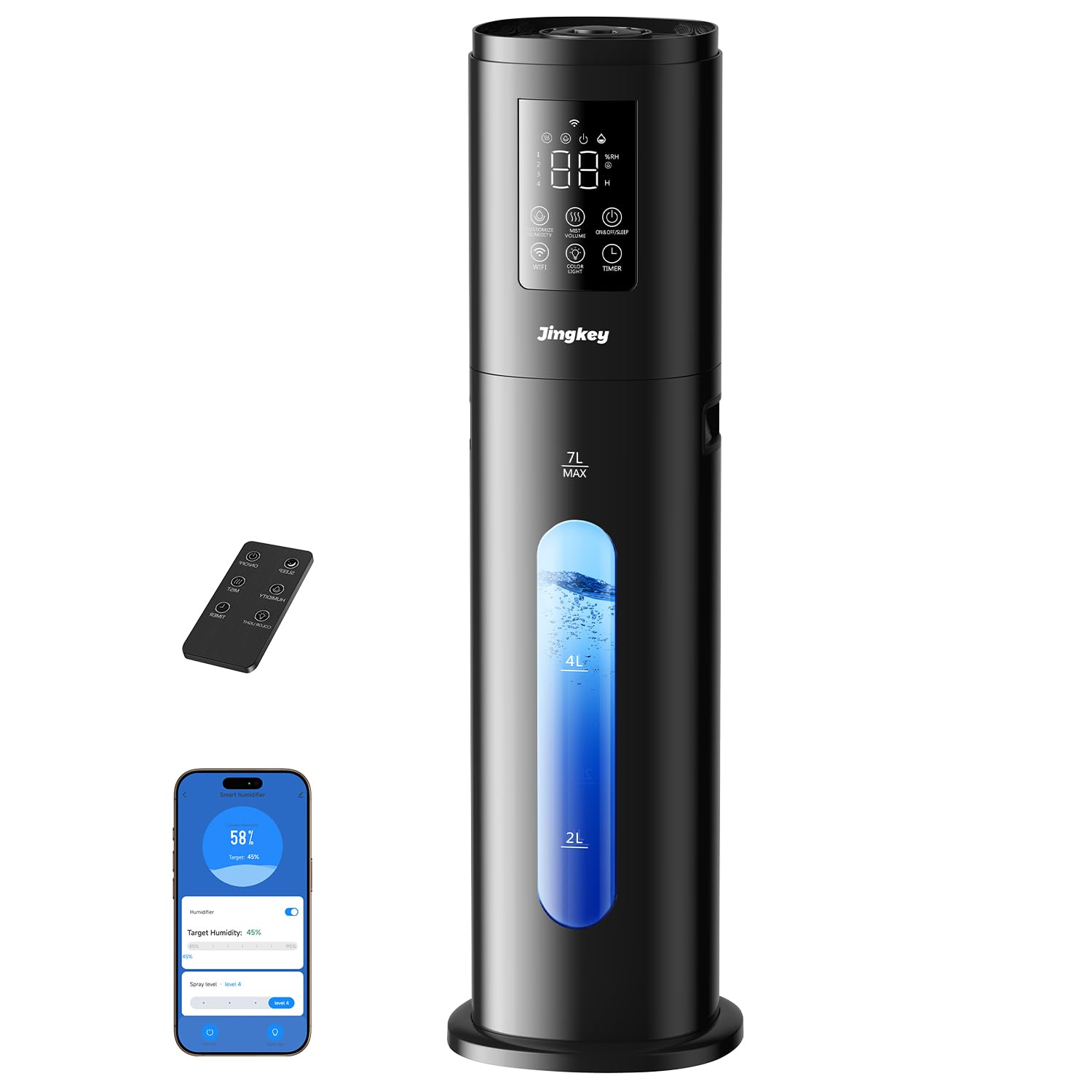 Humidifiers for Bedroom Large Room with 7L 1 85Gal Quiet Humidifiers Smart App Remote Control 4 Mist Levels