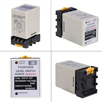 Level Switch without Float, Liquid Level Controller C61F-GP AC220V 50/60HZ with Base for Water Industry