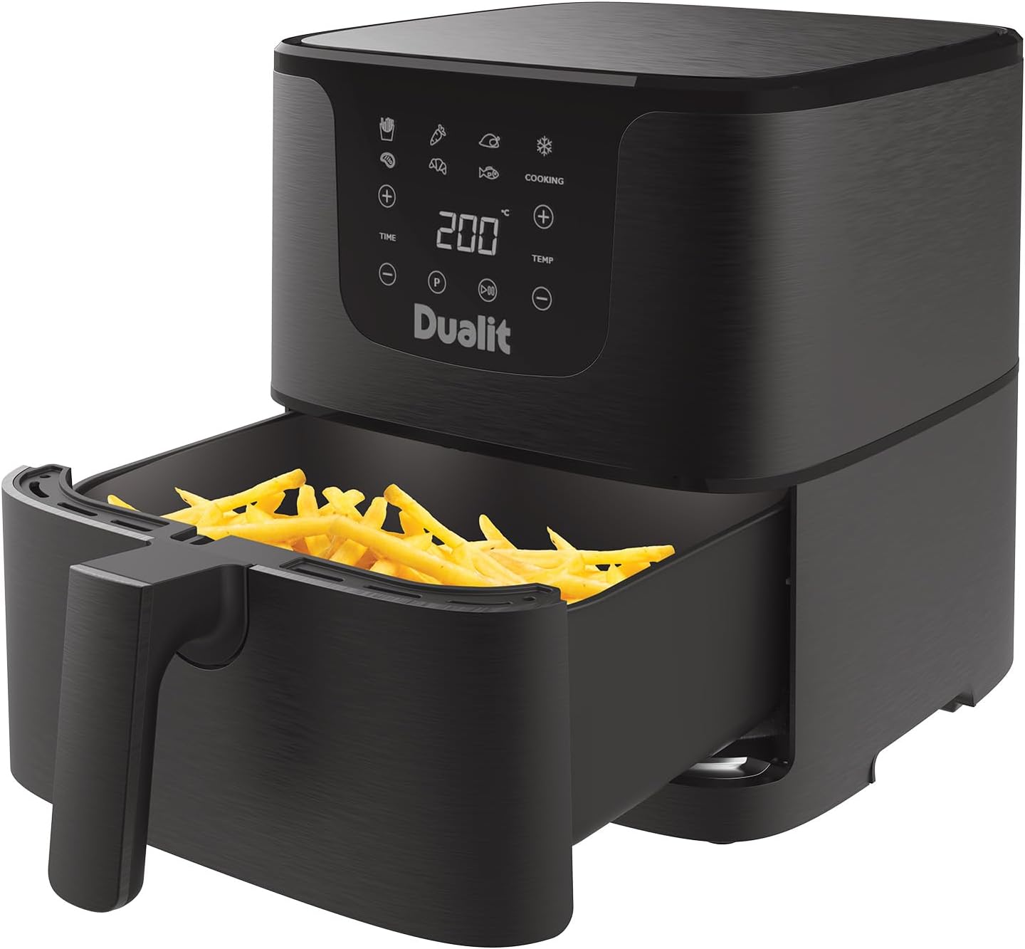 Dualit Air Fryer – 5.5L Capacity – Serves 4-7 Preset Cooking Programs – Healthy Eating Made Easy – Adjustable Temperature and Time Control – Non-Stick Dishwasher Safe Crisper Plate