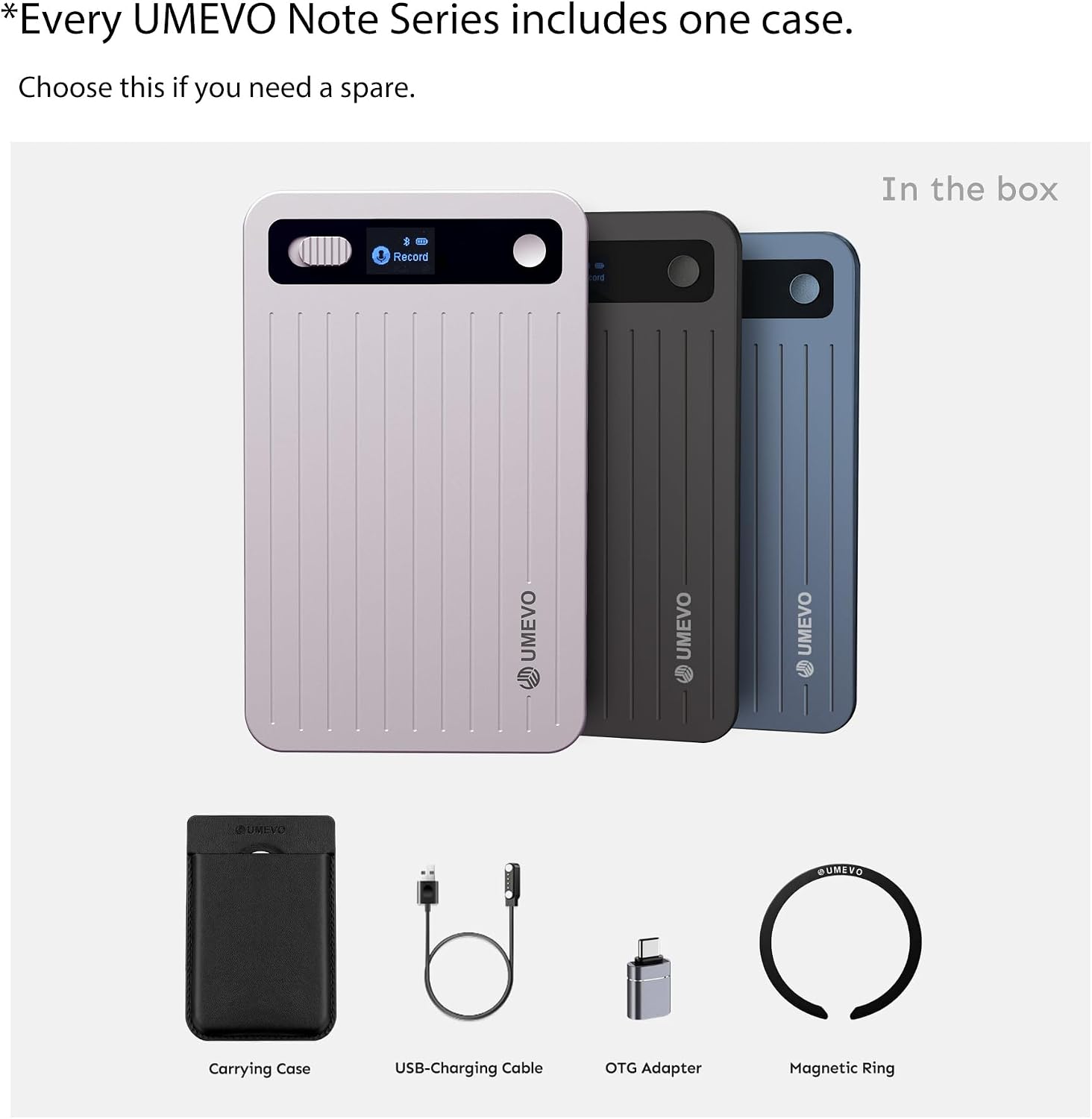 Replacement Magnetic Protective Case for UME UMEVO Note Plus AI Voice Recorder, Extra Ultra-Slim Magnetic Cover, Scratch-Resistant Case for Meetings & Travel (Matte Black)