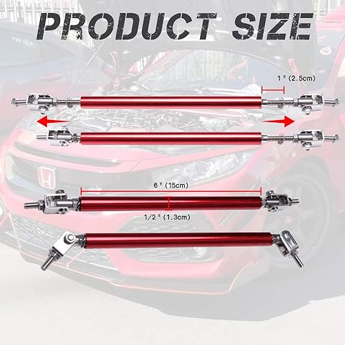 Miniatura 9 de Juego de 4 piezas universales para parachoques delantero, alerón de barbilla, protector de alerón de alerón, kit de cuerpo de ala protectora, con