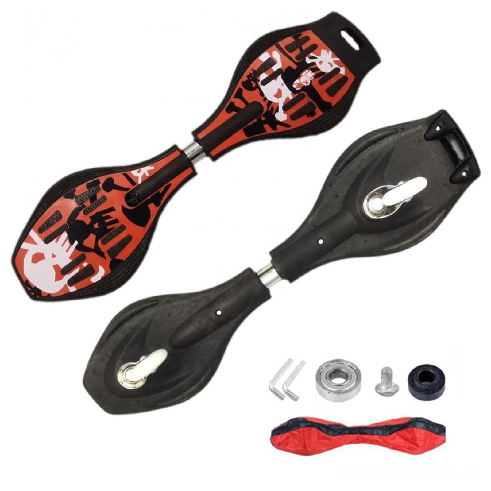 Caster Board Skateboard, Compact and Lightweight Caster Board Deluxe Junior Caster Board with Illuminating Wheels and 360 Degree Casters for More Excitement and Fun for Adults, 29.1"*7.4"