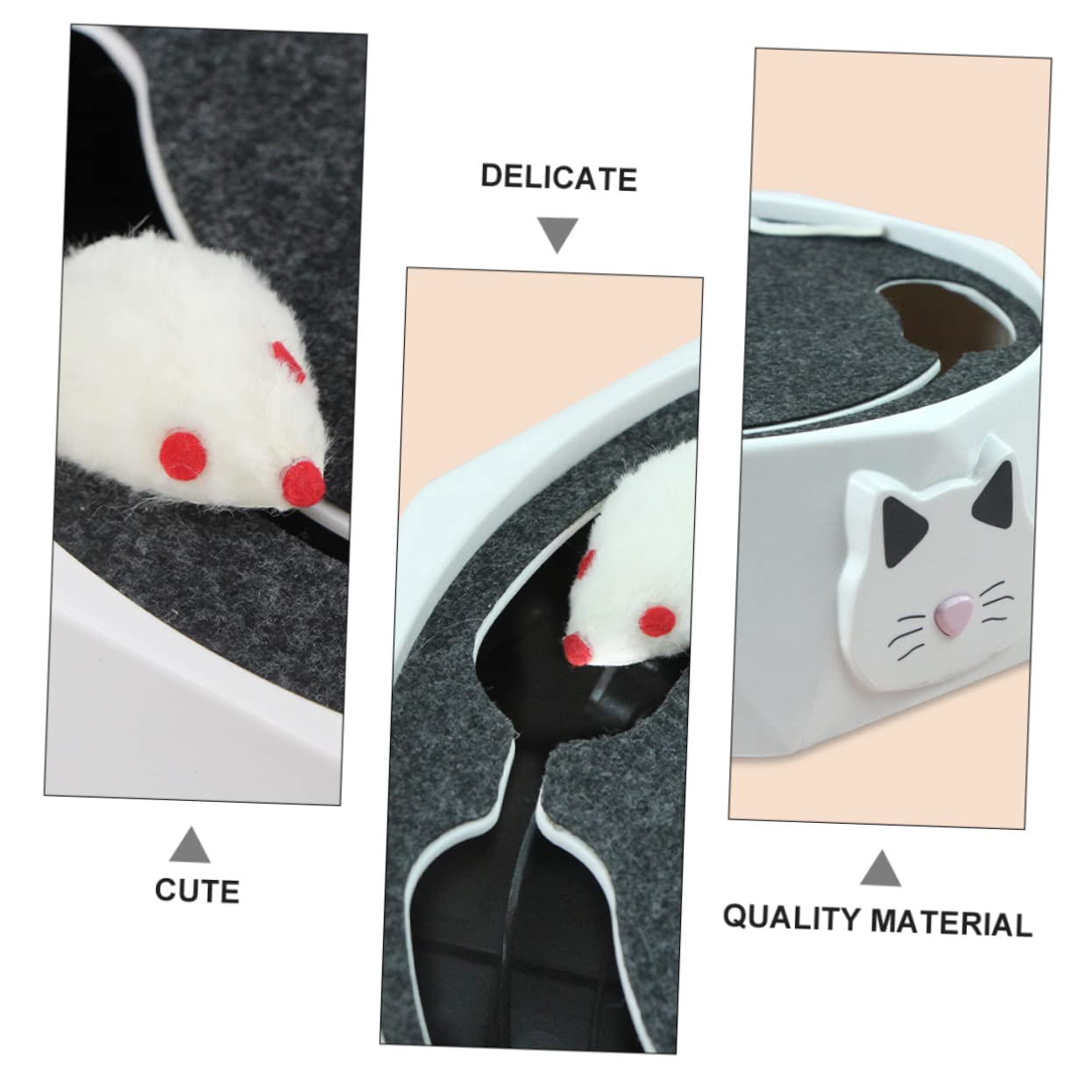 Sosoport Juguete Eléctrico para Gatos Ratón Giratorio Automático Blanco | Abs, 3 Pilas Aa Incluidas, Acción de Excavación, Experiencia de Caza Simulada, Portátil para Gatitos