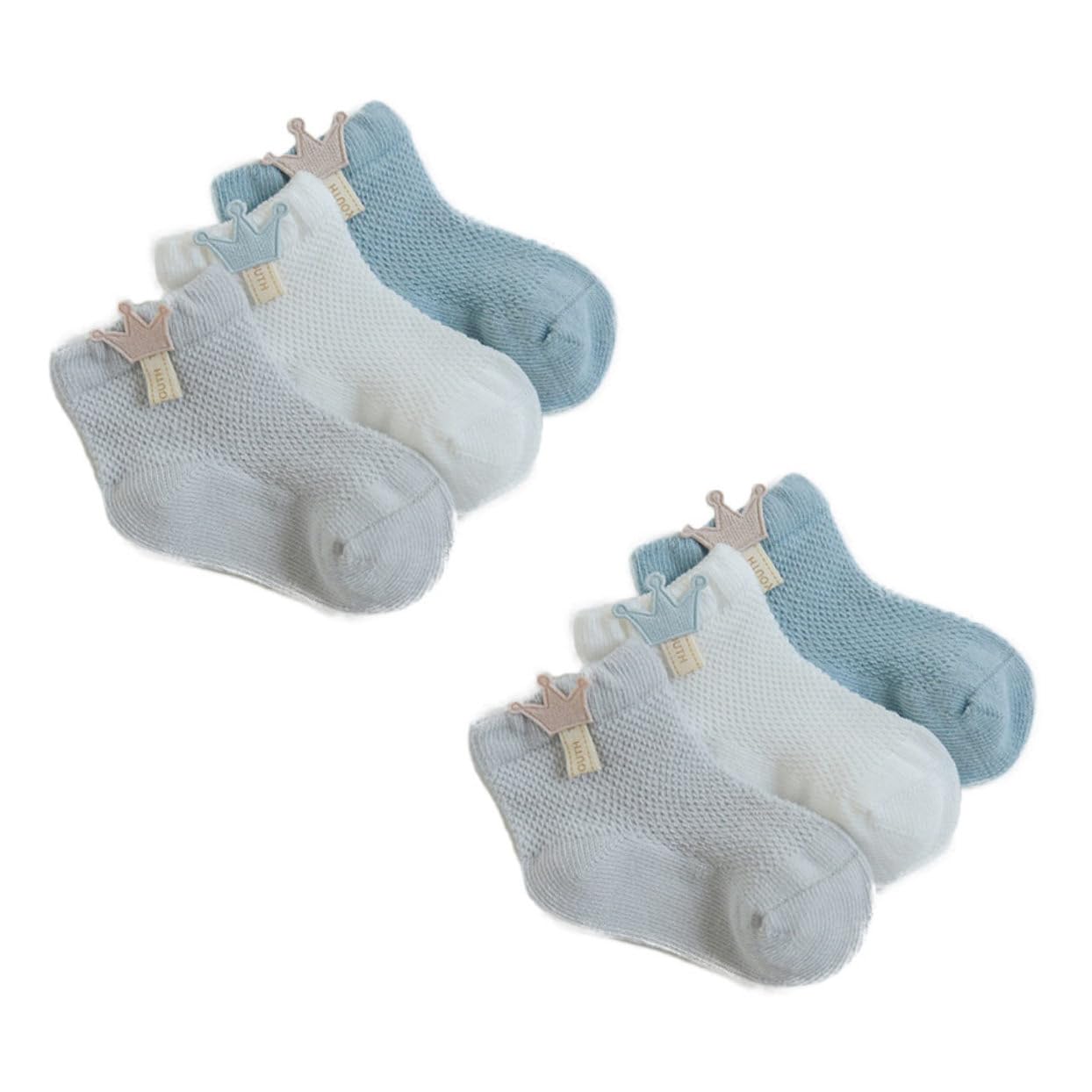 Holibanna Baby Short Socks Set of 6 Cotton Socks for Boys and Girls Non-slip Soft Comfortable Breathable Material for Boys Girls