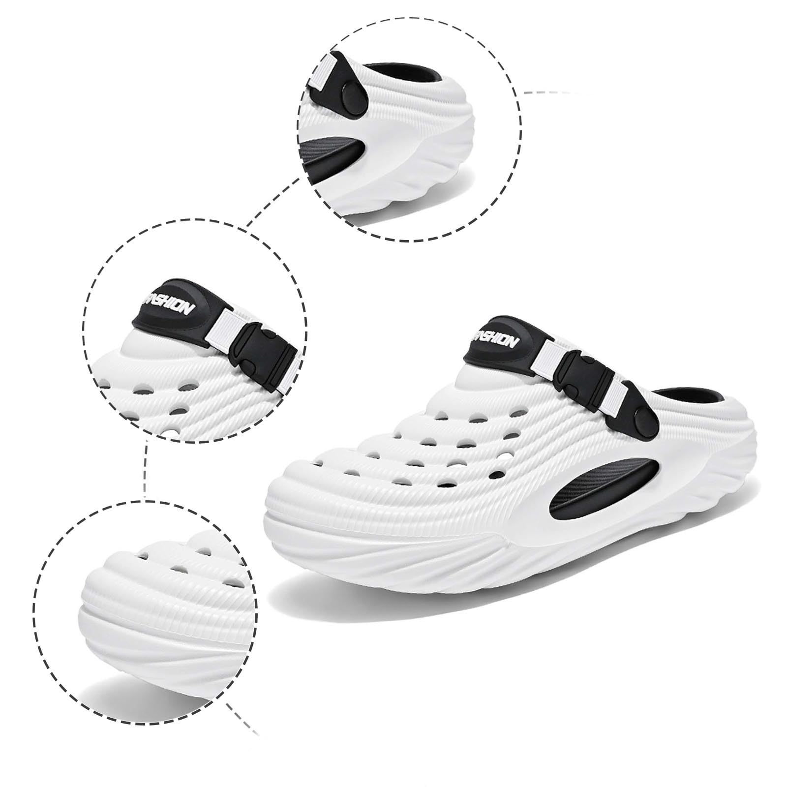 Chausson Homme Ete, Pantoufles Homme,Sandales d'Été Confortables de Plage Extérieures Tendance Décontractées pour Maison et Plein Air Mule Sabot Clogs Claquette