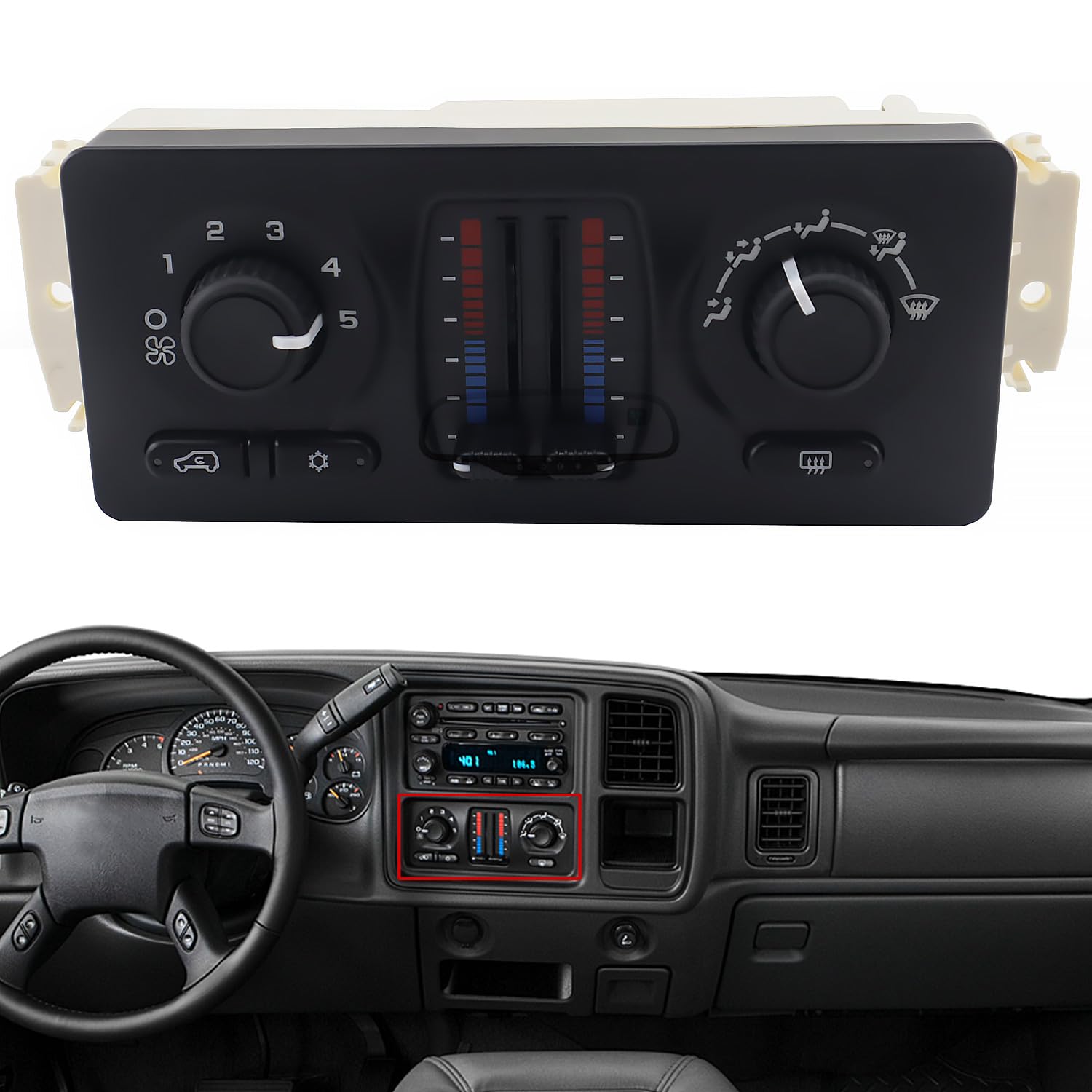 Photo 1 of 599-210XD Climate Control Module AC Heater HVAC Panel Compatible with 2003-2007 Chevy Silverado Tahoe Suburban Avalanche Trailblazer, GMC Sierra Yukon Envoy, Cadillac Escalade Climate Control Module