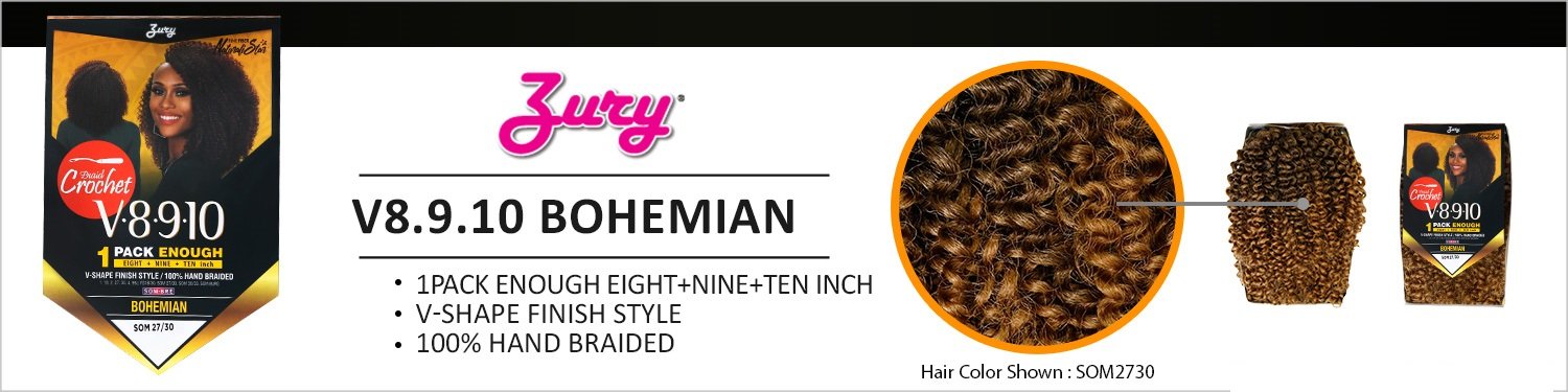 Royal Zury Synthetic Hair Crochet Braids V8.9.10 Bohemian 1Pack Enough (1)