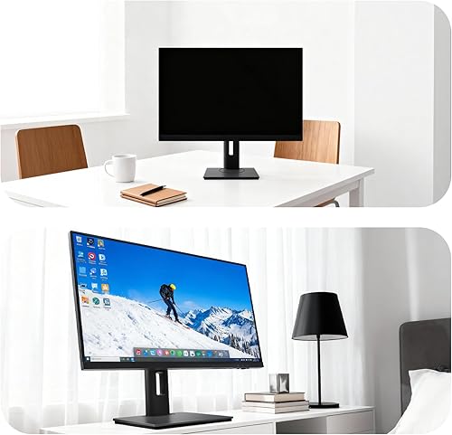 Miniatura 4 de Versión 2026 Soporte ergonómico para monitor VESA, ajuste de altura de resorte de 5.91 pulgadas, base sin herramientas, giratorio, inclinación y