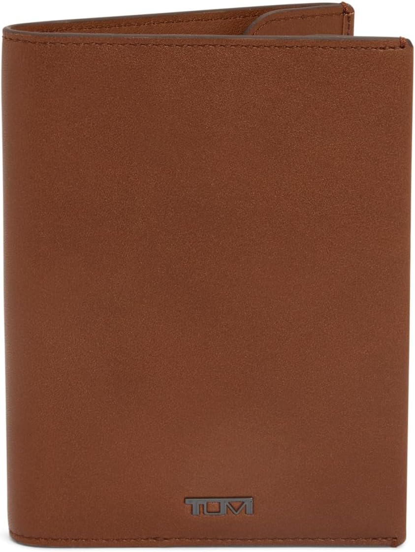 TUMI - Nassau Leather Passport Sleeve - Travel Card Holder and Organizer - Cognac