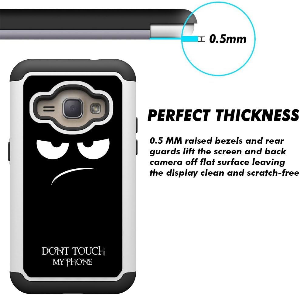 J1 2016 Case, Galaxy Amp 2 Case, Galaxy Express 3 Case, UrSpeedtekLive [Drop Protection] Dual Layer Hybrid Defender Phone Cover Case for Samsung Galaxy J1 (2016) / Express 3 / Amp 2 - Don't Touch